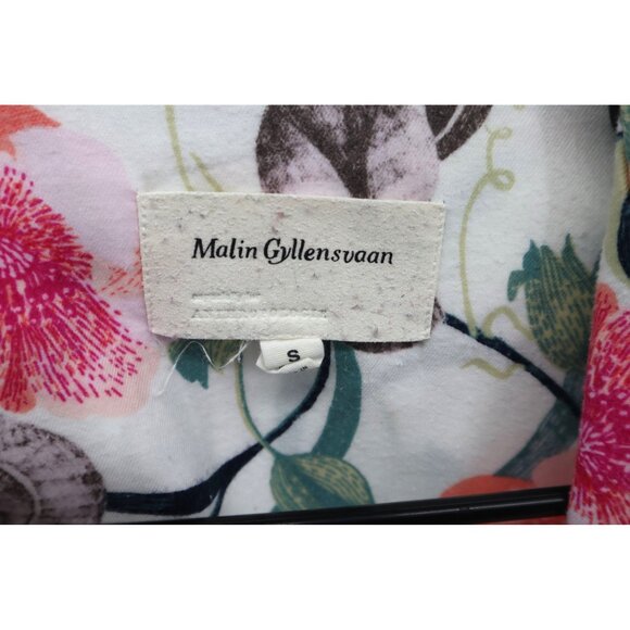 Anthropologie Floral Print Pajama Top Malin Gyllensvaan Pink Trim Pocket Size S - Picture 2 of 9
